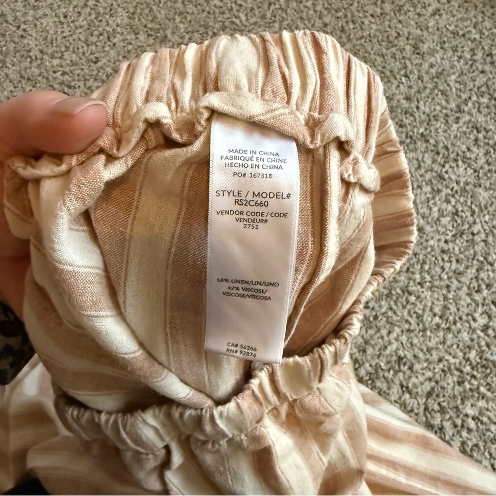 Mary Lawless Lee X Splendid Striped Linen Blend Wide Leg Pants Women’s Size L - Picture 13 of 14